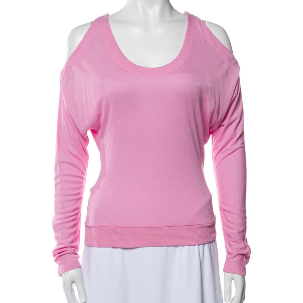 SEE BY CHLOE SEXY PINK COLD OPEN SHOULDER TOP SWEATER BLOUSE Size 4 Small